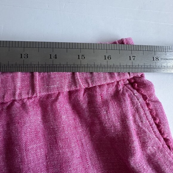 Talbots Pants Womens 12 Pink Linen Cropped Tassel Drawstring Resort Boho Trim‎ - Picture 7 of 13